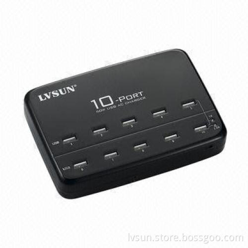 10 port USB charger/independent 10 USB ports, can charge 10 sets of mobile phone or 5 sets of iPad